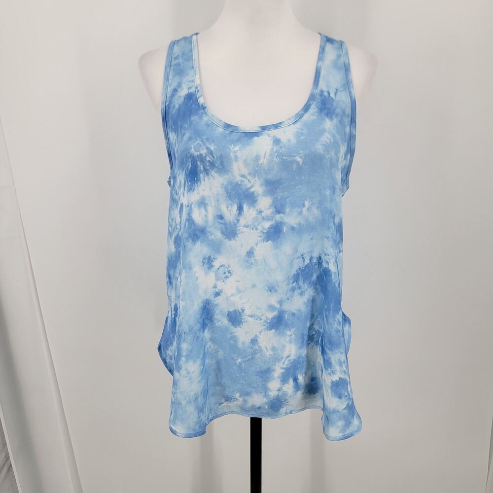 Van Winkle & Co Pajama Tank Top Womens Small Blue White Tie Dye